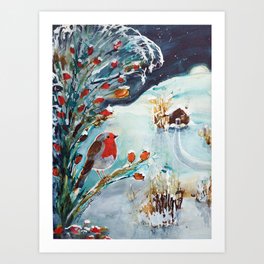 A winter's night Art Print