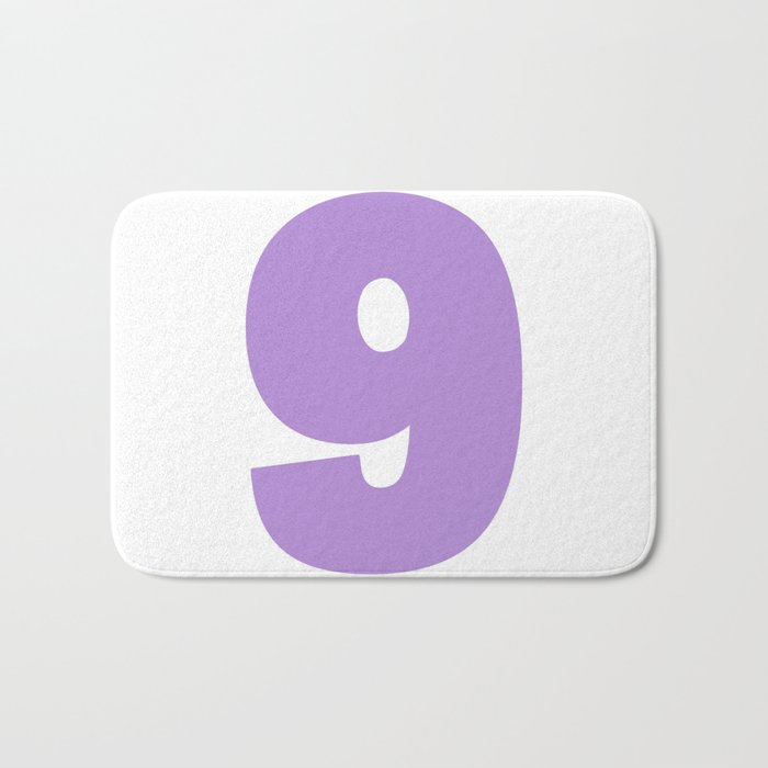 9 (Lavender & White Number) Bath Mat