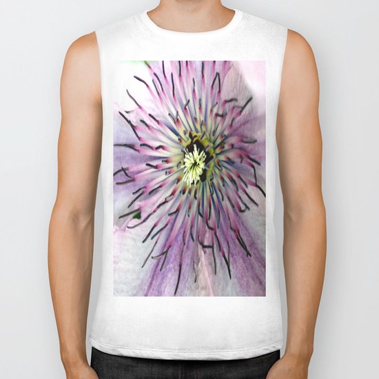 Clematis Heart Macro Biker Tank