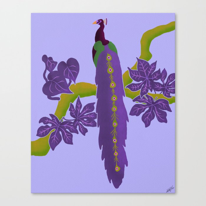 Purple Jungle Peacock Canvas Print