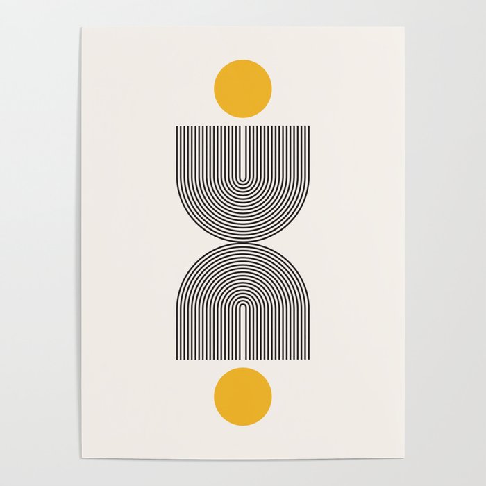Abstraction_NEW_SUN_YELLOW_BLACK_LINE_POP_ART_1121A Poster by forgetme ...