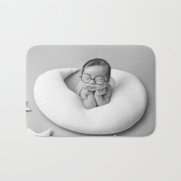 Goodnight moon newborn humorous baby black and white photograph / photograph / photographs bedroom wall decor Bath Mat