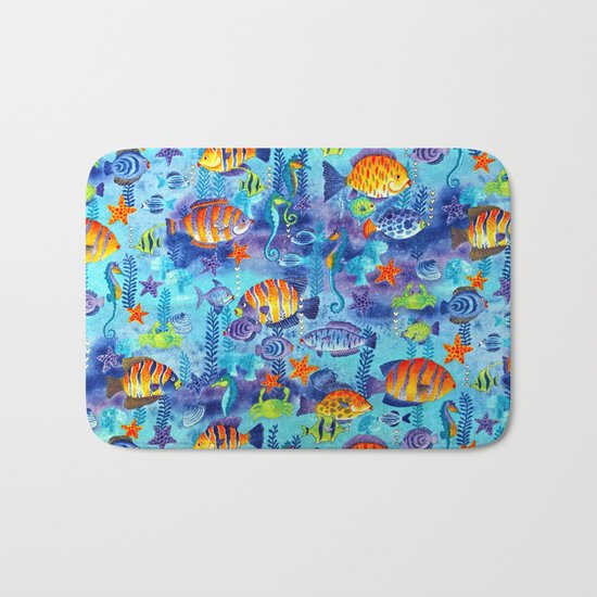 Underwater cartoon cute pattern Bath Mat