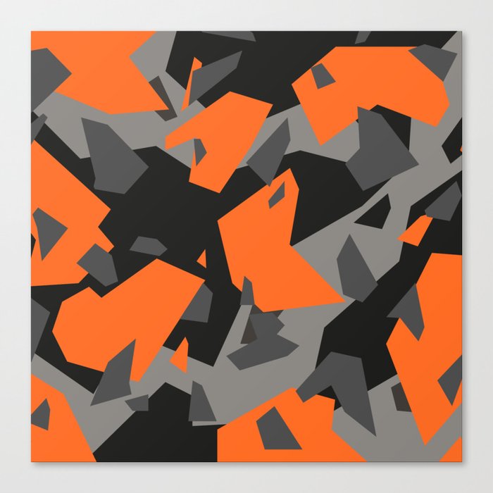Black\Grey\Orange Geometric camo Canvas Print
