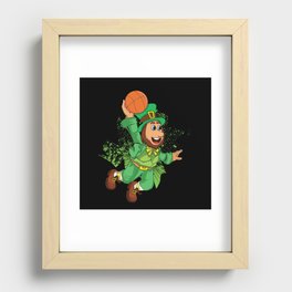 Basketball Shamrock St Patricks Day Leprechaun Recessed Framed Print