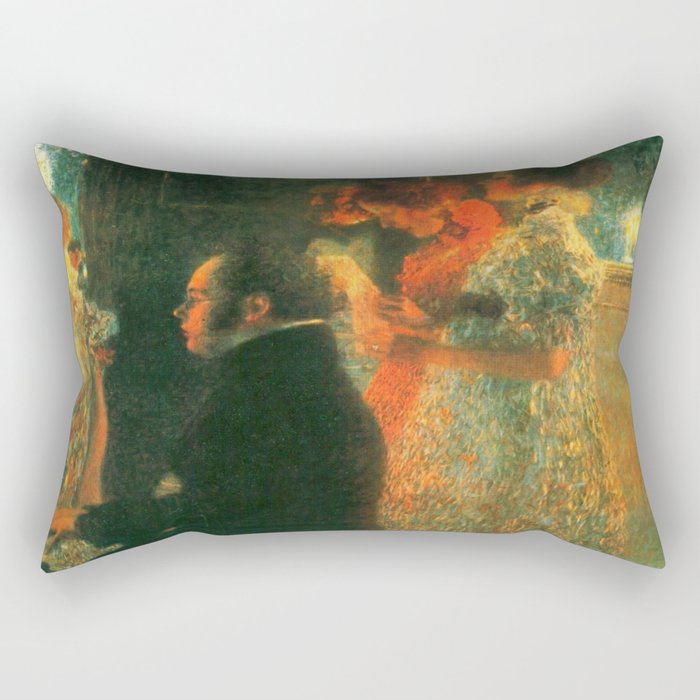 Gustav Klimt Schubert at the Piano Rectangular Pillow