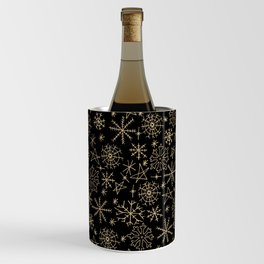 Christmas Xmas Elegant Pattern Gold and Black Wine Chiller