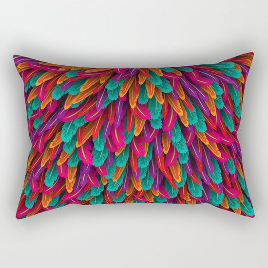 Varicoloured feathers Rectangular Pillow