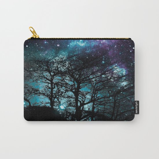 Black Trees Teal Violet space Carry-All Pouch
