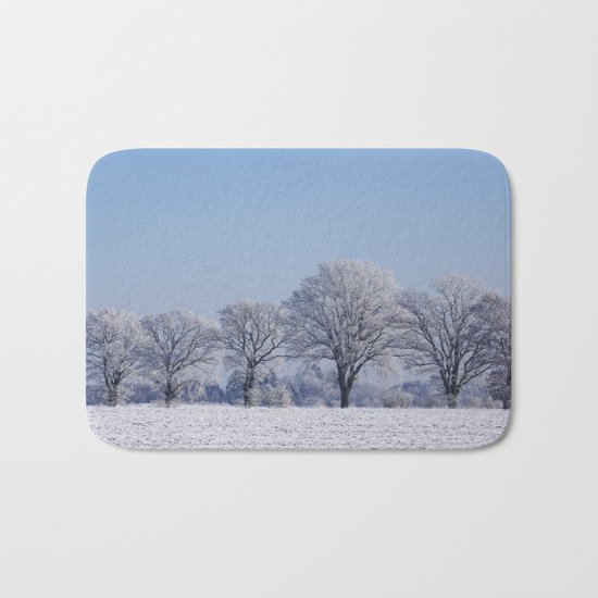 winter walk rural snow landscpape north Germany Bath Mat