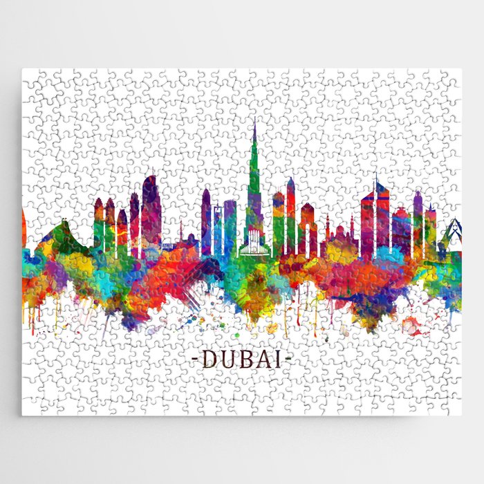 Dubai UAE Skyline Jigsaw Puzzle by NextWay Art Society6