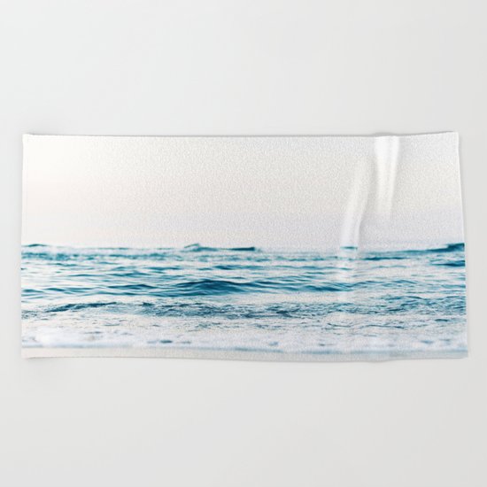 Sea water blue 8 Beach Towel