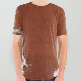 Brown + White Faux Cowhide Print All Over Graphic Tee