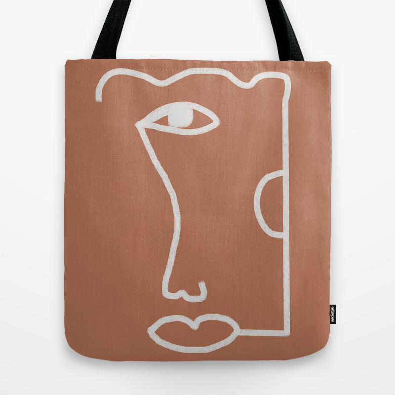 burnt orange tote bag