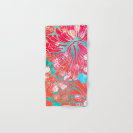Blue Water Hibiscus Snowfall Hand & Bath Towel