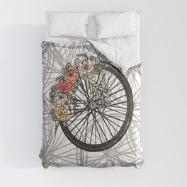 Floral Bicycle Wheel Bike Comforter