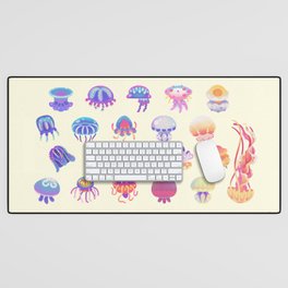 Jellyfish Day - pastel Desk Mat