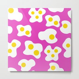 Pink Fried Egg Print  Metal Print | Graphicdesign, Kawaiidecor, Friedeggprint, 90S, Hotpink, Crackedegg, Funny, Avantbasic, Funky, Eggspattern 