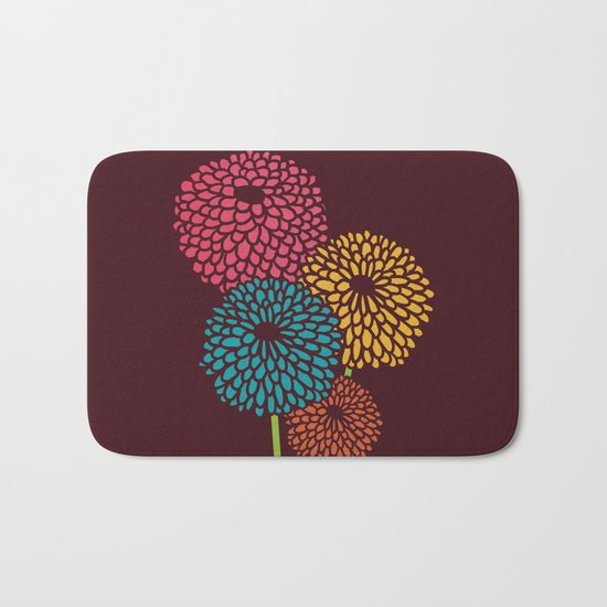 Still Life Chrysanthemum Bath Mat