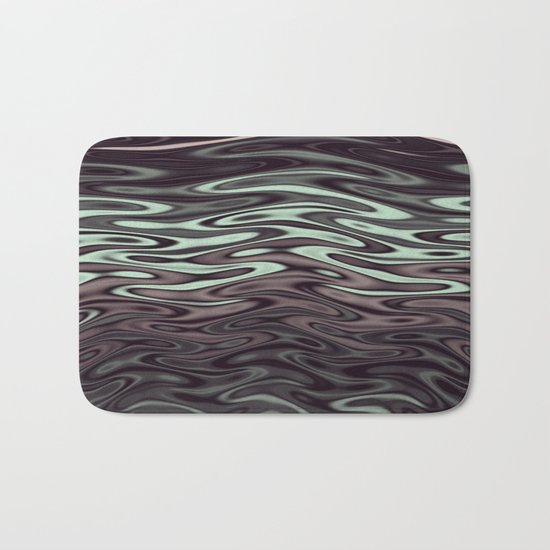 Ripples Fractal in Mint Hot Chocolate Bath Mat