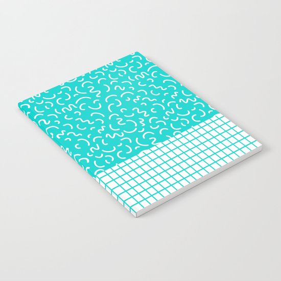 Hockney - Bright blue, memphis, 80s, 90s, swimming pool, summer turquoise design cell phone, phone Notebook