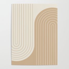 Two Tone Line Curvature LXV Poster