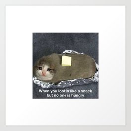 Baked Potato Cat With Butter Art Print