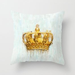 Painted Crown Throw Pillow