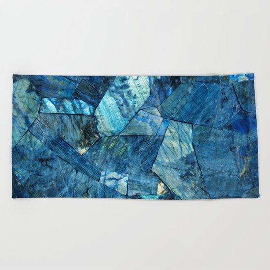 Labradorite Blue Beach Towel