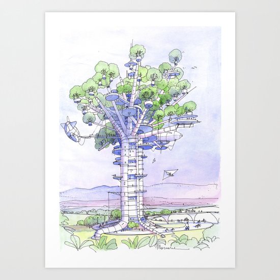 La Citta' albero... Art Print