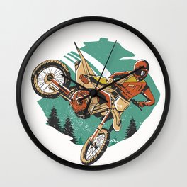 Freestyle Motorcycle Stunts FMX Wall Clock | Offroad, Kawasaki, Brap, Bike, Motox, Motocross, Dirtbike, Graphicdesign, Stunt, Braap 