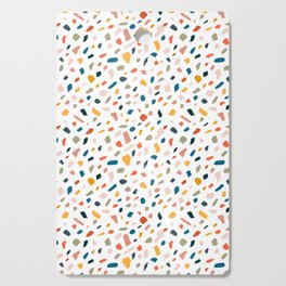 Terrazzo, Abstract Quirky Shapes Bohemian Modern Pattern Confetti Celebration Random Colorful Shapes Cutting Board