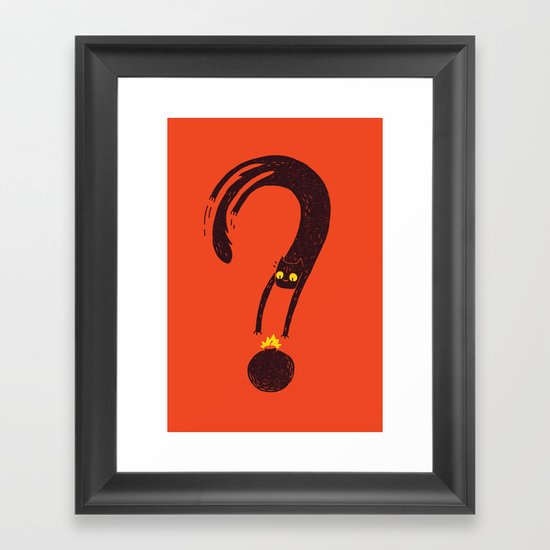 Curiosity Exploded the Cat Framed Art Print