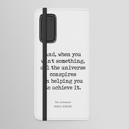 The Alchemist - Paulo Coelho Quote - Literature - Typewriter Print Android Wallet Case