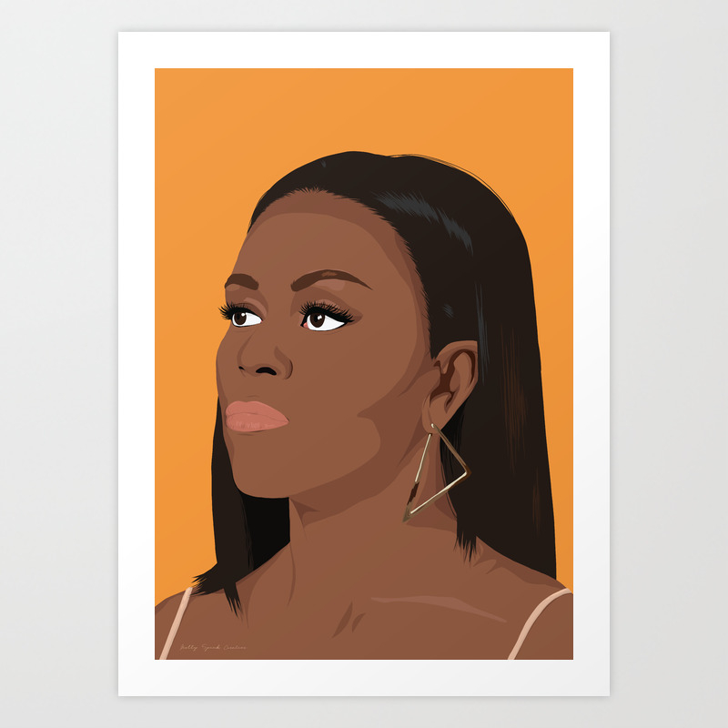 Michelle Obama Art Print By Elspinko Society6