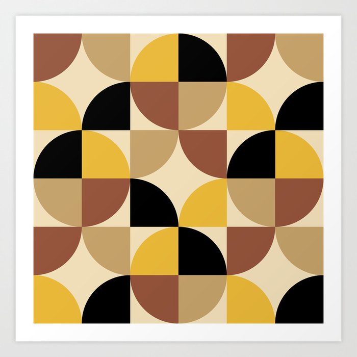 Mid Century Modern Geometric Pattern 459 Art Print