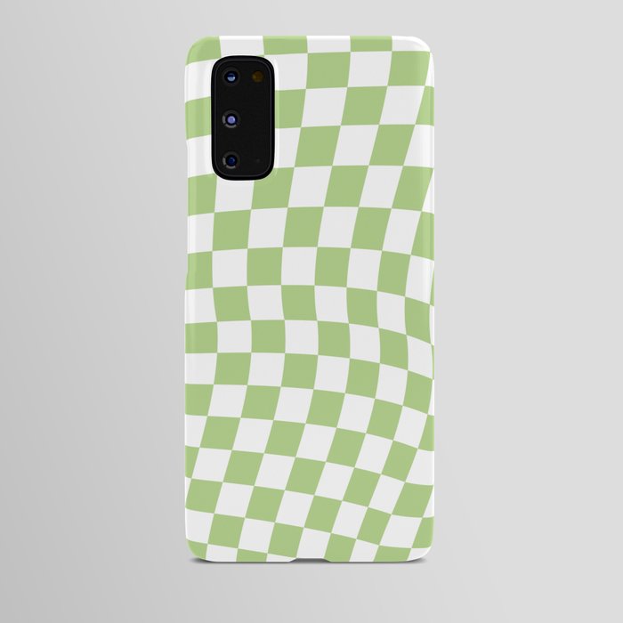 Lime Green Warped Check Android Case
