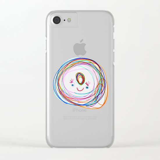 Be Happy | Smile | Stay Child | Kids Painting Clear iPhone Case