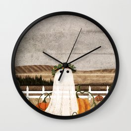 There's a Ghost in the Pumpkins Patch Again... Wall Clock