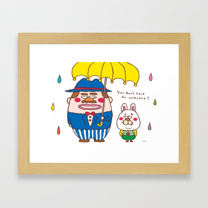 A colorful rainy day Framed Art Print