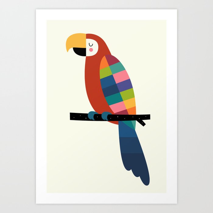 Rainbow Parrot Art Print