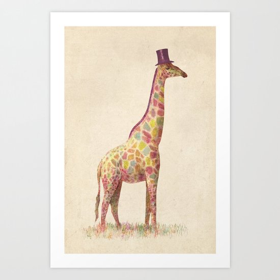 Fashionable Giraffe Art Print