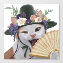A cat wearing a 'gad' v2 Canvas Print