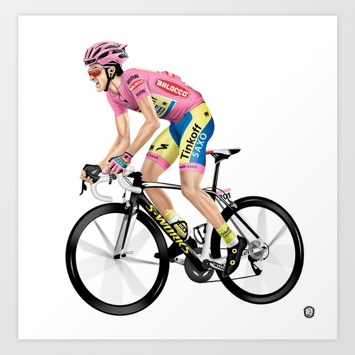 Alberto Contador Giro Art Print By Sylvrstarrillustration Society6