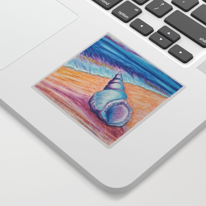 Pastel seashell on the beach Sticker