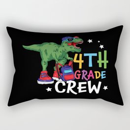 4th Grade Crew Student Dinosaur Rectangular Pillow