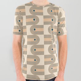 Abstraction_NEW_YIN_YANG_BALANCE_BEIGE_LINE_POP_ART_0211C All Over Graphic Tee