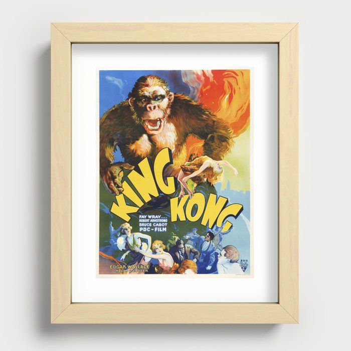 King Kong Movie Poster, Vintage King Kong Poster Recessed Framed Print
