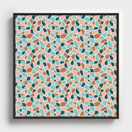 Terrazzo Abstract Pattern 12 | Colorful Rainbow Framed Canvas