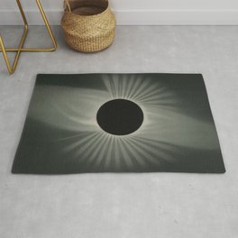 Total solar eclipse by Étienne Léopold Trouvelot Area & Throw Rug